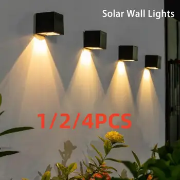 2/4PCS LED Solárne Svetlo Vonkajšie Záhrade na Námestí Nástenné Svietidlo Slnečné svetlo Senzora Nepremokavé Nádvorie Dvore Balkón Plot, Dekorácie, Lampy Obrázok