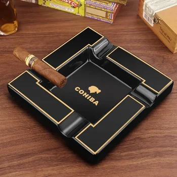 Cigary Cohiba Popolník Veľké Keramické 4 Slot Zásobník Tvorivé Luxusné Cigary Popolník Stôl Office Popolník Fajčenie Príslušenstvo Obrázok