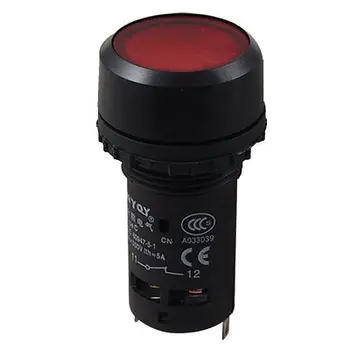 AC 220V Svetlo Lampy Červená Latching Tlačidlo Prepínač Lock DPST 1 Č N/O 1 N/C NC Obrázok