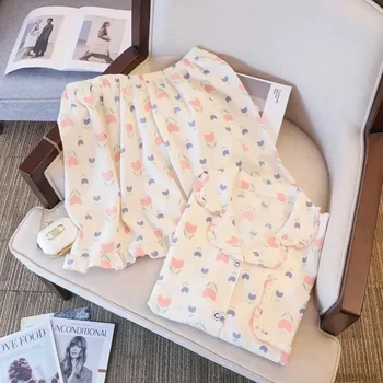 Sleepwear Mujer Tlač Koži-priateľský, Rukáv Top+šortky Pajama Cherry Krátke Plus Veľkosť Priedušné oblečenie pre voľný čas Prehrabať Nastaviť Obrázok