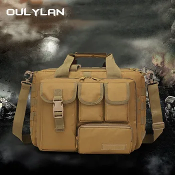 Oulylan Oxford tkaniny odolné proti striekajúcej vode a opotrebovaniu vonkajšie vrece taktické jednoduché laptop taška prenosná taška cez rameno Obrázok