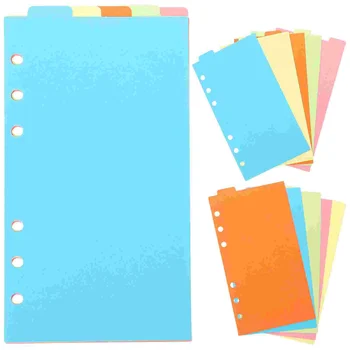 6 Stanovuje Index Oddeľovač Stránky Notebook Papier Delič Odolné Binder Farebné Klipy Punč Diery Náplň Súbor A5 Obrázok