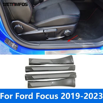 Pre Ford Focus 2019-2021 2022 2023 Interiérové Dvere Parapetné Prahová Doska Vitajte Pedál Šúchať Stráže Nálepky Príslušenstvo Auto Styling Obrázok