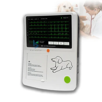 Vysoká kvalita 3 kanálové EKG stroj pre zvieratá 7/12 vedie veterinárnej ovp pet nemocnici Obrázok