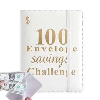 Úsporu Peňazí Výzva Kniha 100 Obálky A5 Úsporu Peňazí Binder Roztomilý Rozpočtu Kniha Pre Kúpu Auta, Dovolenky Fondu Prenosné Peniaze Obrázok