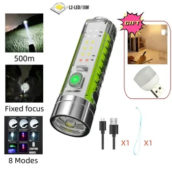 Mini LED Baterka Multi-function Nepremokavé Keychain Baterka Prenosné, Nepremokavé Magnetické Upozornenie Camping Pochodeň Svetla Obrázok